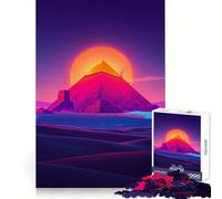 Puzzle Pyramide Coucher de Soleil pour Adultes 1000 Pièces Jeu de Logique Solide Anti-Tension Bords Transparents Cadeau Premium (38x26cm)
