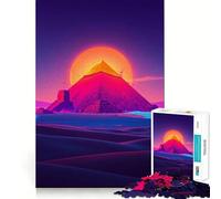 Puzzle Pyramide Coucher de Soleil pour Adultes 1000 Pièces Jeu de Logique Solide Anti-Tension Bords Transparents Cadeau Premium (38x26cm)
