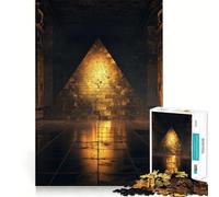 Puzzle Pyramide D Or Foncé 1000 Pièces pour Adultes Jeu de Logique et de Développement Amusant et Solide Cadeau Élégant (50x75cm)