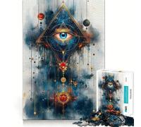 Puzzle Pyramide Œil omniscient 1000 pièces Jeu de réflexion Amusant et Stimulant Pièces Parfaitement emboîtables Cadeau d'anniversaire Casse-tête (38x52cm)