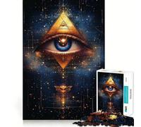 Puzzle Pyramide Œil omniscient 1000 pièces Jeu de réflexion Pièces précises et sans Couture Activité familiale Amusante en soirée (50x75cm)