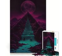 Puzzle Pyramide Lumineuse 1000 Pièces pour Adultes Améliore la Mémorisation et Le Jeu de Rappel Amusant à Jouer Ensemble Bordure Précise Cadeau Saisonnier (50x75cm)