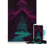 Puzzle Pyramide Lumineuse 1000 Pièces pour Adultes Améliore la Mémorisation et Le Jeu de Rappel Amusant à Jouer Ensemble Bordure Précise Cadeau de Saison (38x26cm)