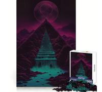 Puzzle Pyramide Lumineuse Difficile pour Adultes 1000 Pièces Jeu de Logique Solide Jeu Simple et Amusant Découpe de Précision Cadeau de Noël (38x52cm)