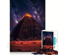 Puzzle Pyramide sous la Voie lactée 1000 pièces Jeu de réflexion apaisant Découpe de précision Pièce de Collection Artistique (38x26cm)