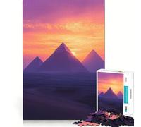 Puzzle Pyramides au Coucher du Soleil 1000 pièces pour Adolescents Souvenirs, Moments de sérénité, découpe Lisse, Cadeau élégant (38x52cm)