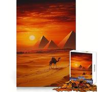 Puzzle Pyramides Coucher de Soleil 1000 pièces pour Adultes Jeu cognitif et de Partage Motif à Assembler Cadeau de Noël (38x26cm)
