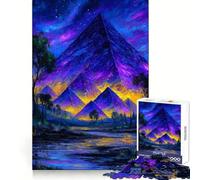 Puzzle Pyramides de Nuit 1000 Pièces pour Adultes Jeu de Réflexion Loisirs Découpe Claire Cadeau Étonnant (38x52cm)
