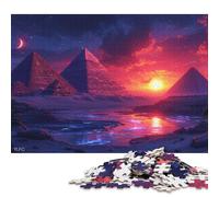Puzzle Pyramides égyptiennes 500 pièces pour Adultes et Adolescents | Puzzle Durable pour Adultes | Jeux 500 pièces (52 x 38 cm)