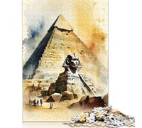 Puzzle Pyramides égyptiennes dans l'eau, décoration d'intérieur Unique, Puzzle en Carton 100% recyclé pour garçon ou Fille, Cadeaux d'halloween, 1 000 pièces (38 x 26 cm)