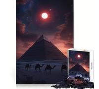 Puzzle Pyramides sous la Lune Rouge 1000 Pièces pour Adultes Jeu de Réflexion Loisirs Découpe Claire Cadeau Superbe (50x75cm)