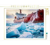 Puzzle · Quand Le Silence se fige, Nous traçons des chemins dans la Neige | brise-glace · 1000 pièces · Format assemblé 64 × 48 cm · CALVENDO Puzzle
