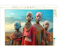 Puzzle · Quand Le surréalisme Rencontre la Culture masaï | Des enfants curieux · 1000 pièces · Format assemblé 64 × 48 cm · CALVENDO Puzzle