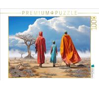 Puzzle · Quand Le surréalisme Rencontre la Culture masaï | Randonnée dans le désert · 1000 pièces · Format assemblé 64 × 48 cm · CALVENDO Puzzle