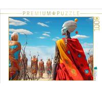 Puzzle · Quand Le surréalisme Rencontre la Culture masaï | Rencontre dans le désert · 1000 pièces · Format assemblé 64 × 48 cm · CALVENDO Puzzle