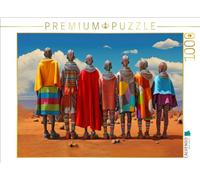 Puzzle · Quand Le surréalisme Rencontre la Culture masaï | Une explosion de couleurs · 1000 pièces · Format assemblé 64 × 48 cm · CALVENDO Puzzle
