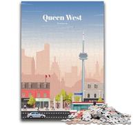 Puzzle Queen West à Toronto 1000 pièces pour Adultes, Cadeaux d'anniversaire, décoration Murale pour 14 Ans et Plus (50x75cm)