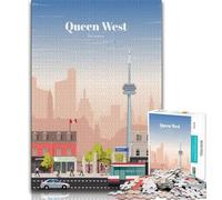Puzzle Queen West à Toronto pour Adultes, 1000 pièces, Jeu de réflexion, décoration Murale, Cadeaux d'anniversaire et de Noël Uniques, 50x75cm