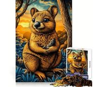 Puzzle Quokka Coucher de Soleil 1000 pièces pour Adultes Cadeau Stimulant pour l'esprit Jeu de Loisirs Facile Découpe précise Idée Cadeau spéciale (50x75cm)