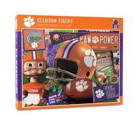 Puzzle r?tro de la s?rie NCAA Clemson Tigers de YouTheFan, couleurs de l'?quipe, 18 x