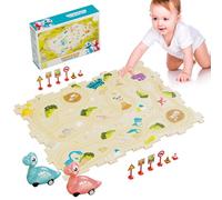 Puzzle Racer Circuit Voiture Enfant | Jouet Éducatif STEM,Ensemble De Jeu De Course De Voitures Sur Circuit Puzzle Dinosaure | Pour Maison École Maternelle Garderie Salle de Classe Salle de Jeux Anniv
