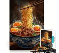 Puzzle Ramen Japan Neon Art 1000 pièces pour Adolescents, Jeu de logique Fine, Loisir Facile, Bords Nets, Cadeau de Festival (38x52cm)