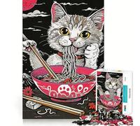 Puzzle Ramen Japon 1000 pièces pour Adolescents Stimule la mémoire Loisirs faciles Bords Nets Surprise de Noël (50x75cm)