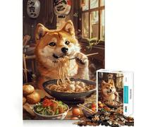 Puzzle Ramen Shiba Inu 1000 pièces pour Adultes, Jeu de réflexion et de renforcement des Liens familiaux, découpe de précision, Cadeau créatif (50x75cm)