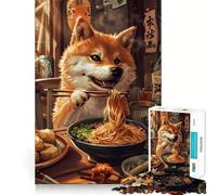 Puzzle Ramen Shiba Inu Difficile pour Adultes 1000 Pièces Améliore la Mémoire Détend l'esprit Bords Tranchants Cadeau Élégant (38x52cm)