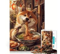 Puzzle Ramen Shiba Inu pour Adultes, 1000 pièces, pour stimuler la mémoire, Jeu de Groupe, Assemblage du Motif, Surprise de Noël (38x52cm)