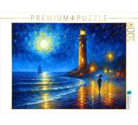 Puzzle · Randonnée Nocturne au Phare | Peinture colorée · 1000 pièces · Format assemblé 64 × 48 cm · CALVENDO Puzzle