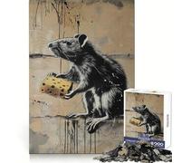 Puzzle Rat Cheese Graffiti Banksy pour Adolescents, 1000 pièces, Jeu de réflexion, Jouet Relaxant, découpe soignée, Cadeau Exquis (50x75cm)