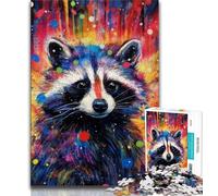 Puzzle Raton Laveur 1000 pièces pour Adultes et Adolescents, Jouet éducatif et décompressant, idéal comme Cadeau (75x50cm)
