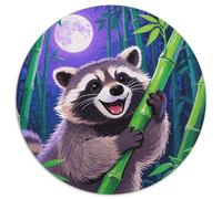 Puzzle Raton Laveur 1000 Pièces pour Adultes Et Enfants, Jeu ÉduChatif, Casse-tête Forêt de Bambou au Clair de Lune, Home Decor, Cadeau Famille 1000pcs (67.5x67.5cm)