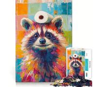 Puzzle Raton Laveur avec Papier Toilette pour Adolescents, 1000 pièces, Jeu de logique Transparent, Plaisir Lent, découpe Parfaite, Surprise d'anniversaire (50x75cm)
