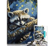 Puzzle Raton Laveur endormi 1000 pièces pour Adultes et Adolescents, Jeu éducatif et Stimulant, idéal comme Cadeau pour Toute la Famille (38x26cm)