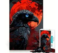Puzzle Raven Red Moon 1000 pièces pour Adolescents Renforce la mémoire, apaise et détend, Bords Lisses, (50x75cm)