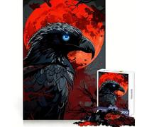 Puzzle Raven Red Moon 1000 pièces pour Adultes Stimule la mémoire Divertissement Occasionnel Bords Nets Cadeau Classique (38x26cm)