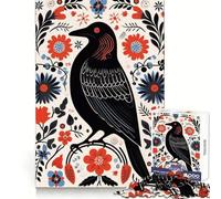 Puzzle Raven, thème Folklorique scandinave, 1000 pièces, pour Adultes Jeu de logique mentale apaisant et Amusant, découpe Ferme, Surprise chaleureuse (38x26cm)