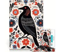 Puzzle Raven, thème Folklorique scandinave, 1000 pièces, pour Adultes Jeu de logique mentale apaisant et Amusant, découpe Ferme, Surprise chaleureuse (38x26cm)