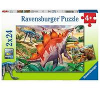 Ravensburger - Puzzle Enfant - Puzzles 2x24 p - Mammouths et dinosaures - Dès 4 ans - 05179