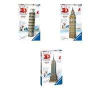 Puzzle Ravensburger 3D Mini Bâtiments Assortis, Modèle 83771, Pour Construire Et