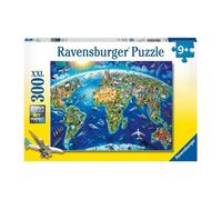 Puzzle Ravensburger Carte des monuments du monde 300 pièces XXL Multicolore