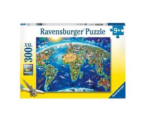 Puzzle Ravensburger Carte des monuments du monde 300 pièces XXL Multicolore