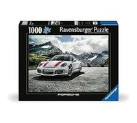 Puzzle Ravensburger Porsche 911 R 1000 pièces 70 x 50 cm Photo rectangulaire Voiture blanche bandes rouges