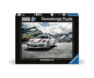 Puzzle Ravensburger Porsche 911 R 1000 pièces 70 x 50 cm Photo rectangulaire Voiture blanche bandes rouges