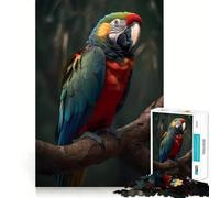 Puzzle réaliste de 1000 pièces représentant Un Perroquet perché, idéal pour Adultes et Adolescents Un Casse-tête Relaxant et Artistique, Un Cadeau Original (38x52cm)