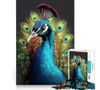 Puzzle réaliste Paon, 1000 pièces, Couleurs Vives, pour Adultes, Jeu de réflexion, Cadeau, Moment de Partage, découpe soignée, Surprise d'anniversaire (38x26cm)