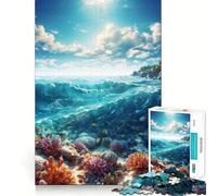 Puzzle Récif Corail Vibrant 1000 Pièces Jeu de Construction Concentration Zéro Espace Ajustement Parfait Activité Récompenseuse pour Les Jours de Pluie (50x75cm)
