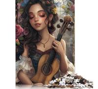 Puzzle Rectangle Créatif Adulte 1000 Pièces en Bois Chanteur Aura, Jeu Pratique Décoration Familiale, 1000 Pièces (75x50cm)